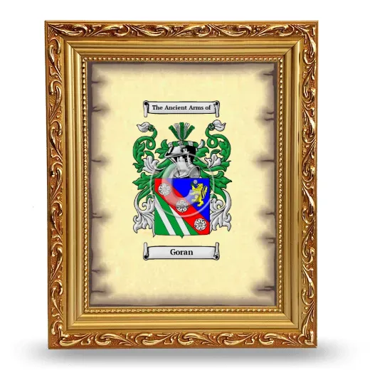 Goran Coat of Arms Framed - Gold