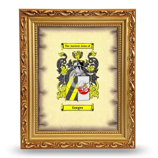 Gorges Coat of Arms Framed - Gold