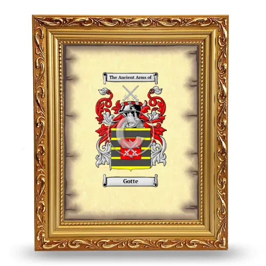 Gotte Coat of Arms Framed - Gold