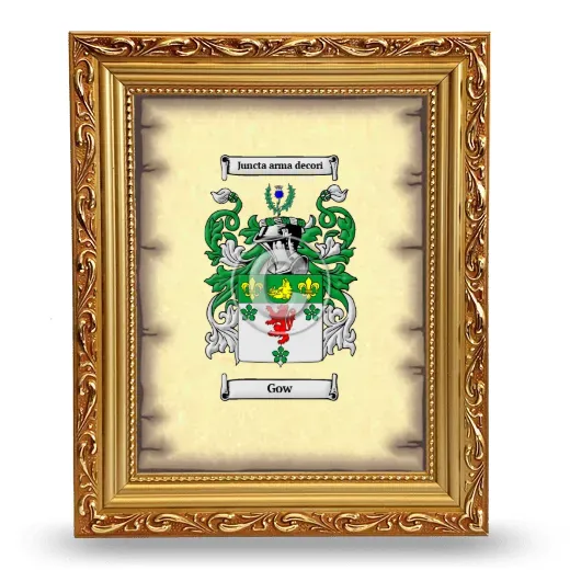Gow Coat of Arms Framed - Gold