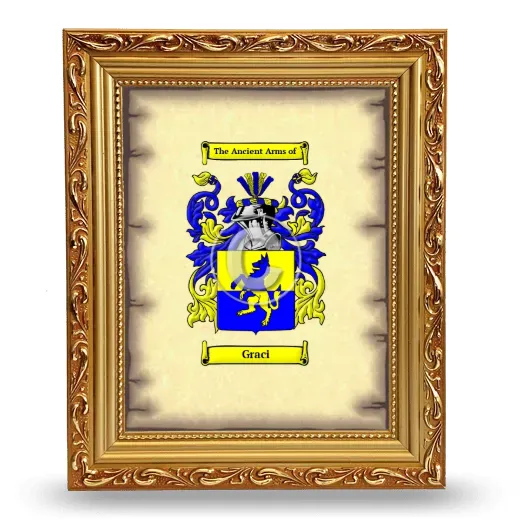 Graci Coat of Arms Framed - Gold