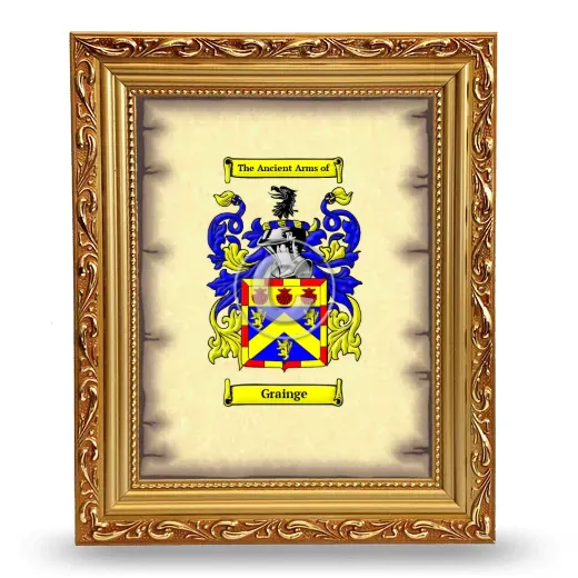 Grainge Coat of Arms Framed - Gold