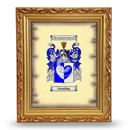 Gramling Coat of Arms Framed - Gold