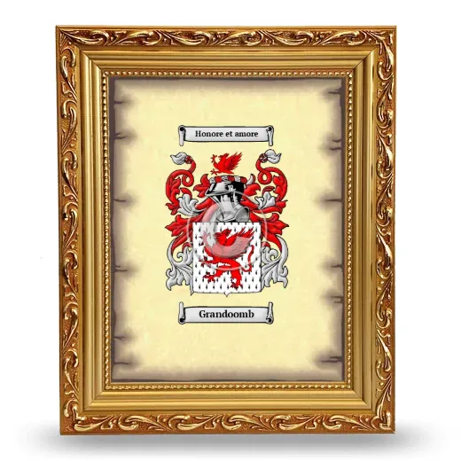 Grandoomb Coat of Arms Framed - Gold