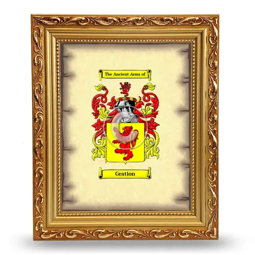 Gration Coat of Arms Framed - Gold