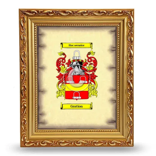 Gration Coat of Arms Framed - Gold
