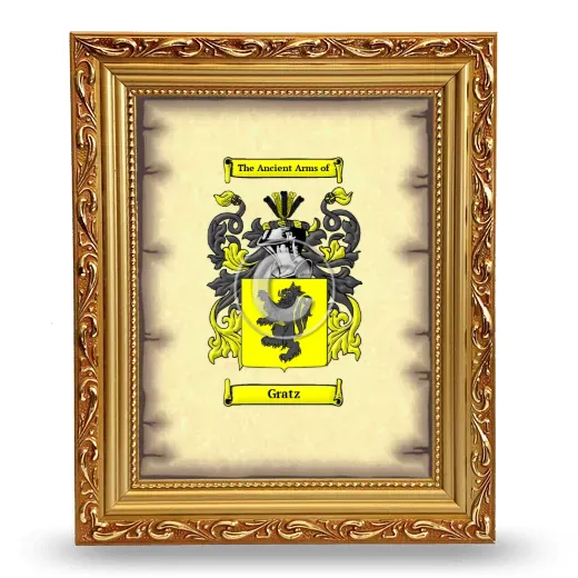 Gratz Coat of Arms Framed - Gold