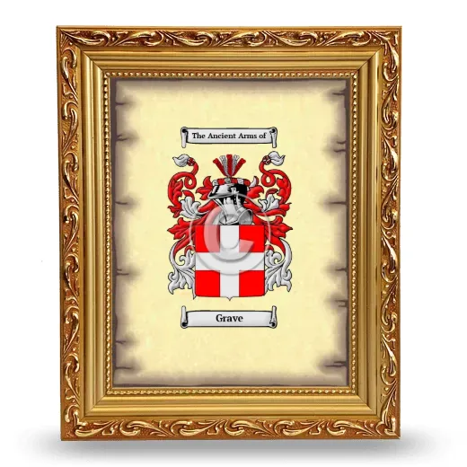 Grave Coat of Arms Framed - Gold