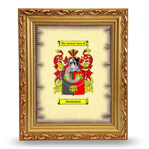 Greatorex Coat of Arms Framed - Gold