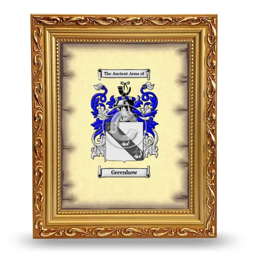 Greenhow Coat of Arms Framed - Gold