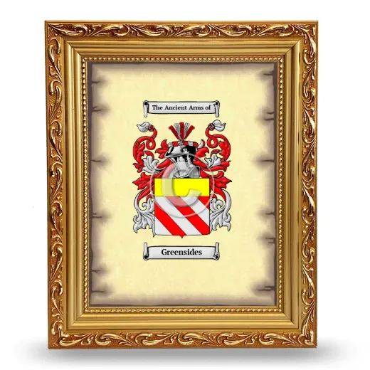 Greensides Coat of Arms Framed - Gold