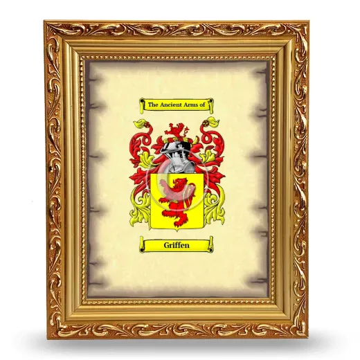 Griffen Coat of Arms Framed - Gold