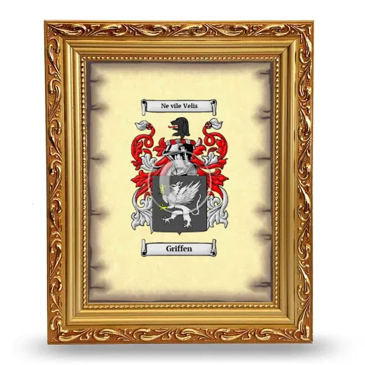 Griffen Coat of Arms Framed - Gold