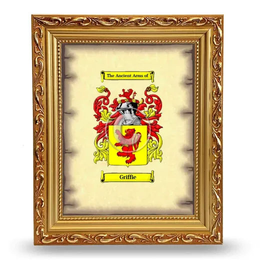 Griffie Coat of Arms Framed - Gold