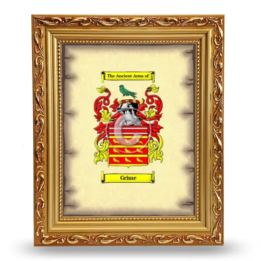 Grime Coat of Arms Framed - Gold