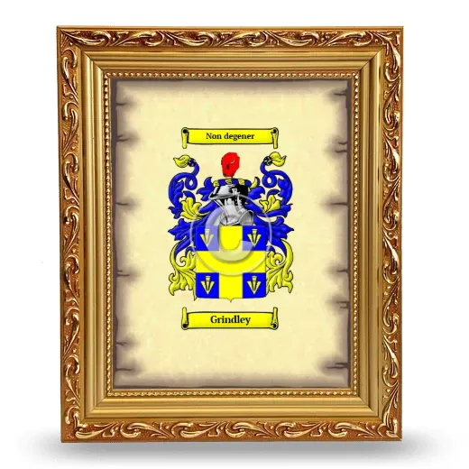Grindley Coat of Arms Framed - Gold