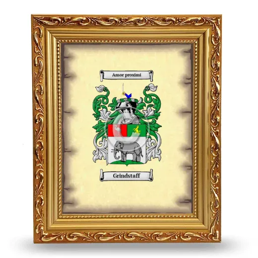 Grindstaff Coat of Arms Framed - Gold