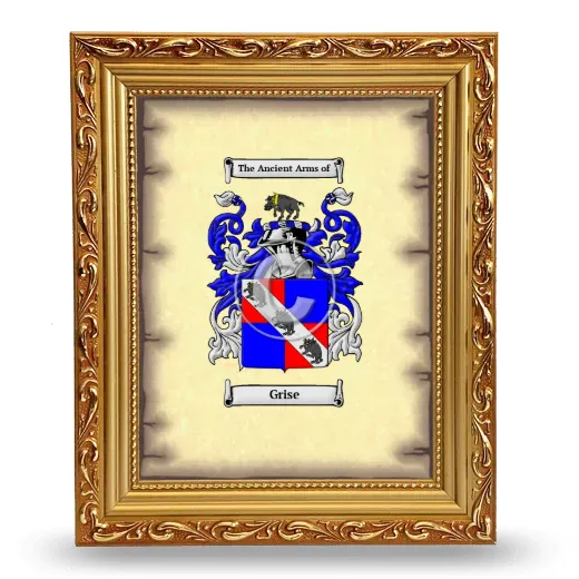 Grise Coat of Arms Framed - Gold