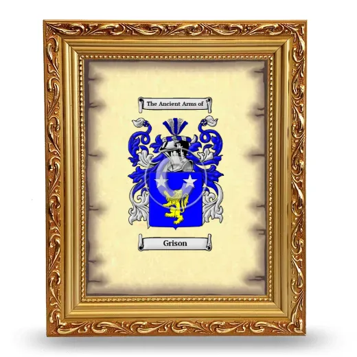 Grison Coat of Arms Framed - Gold