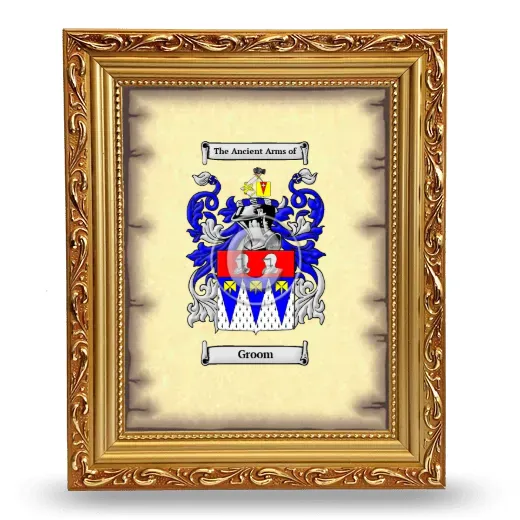 Groom Coat of Arms Framed - Gold