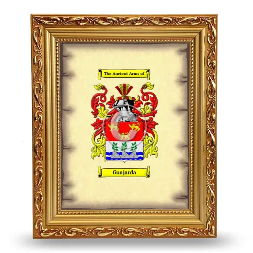 Guajarda Coat of Arms Framed - Gold