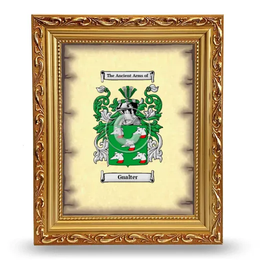 Gualter Coat of Arms Framed - Gold