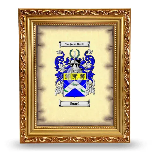 Guard Coat of Arms Framed - Gold