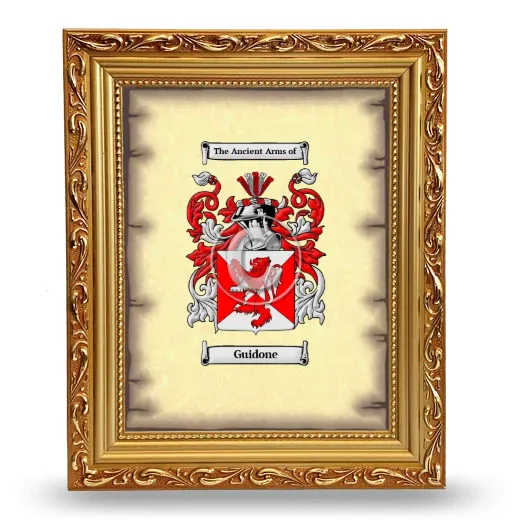 Guidone Coat of Arms Framed - Gold