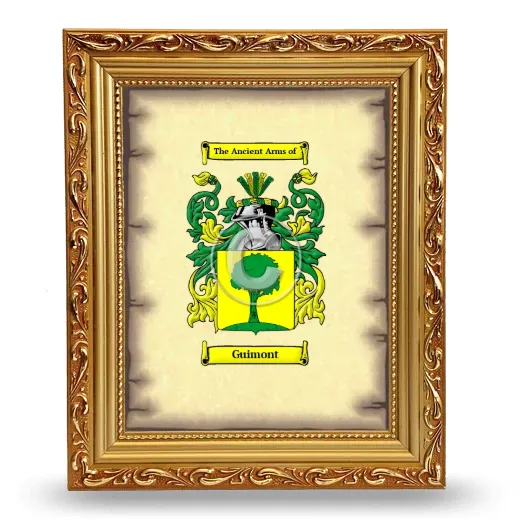 Guimont Coat of Arms Framed - Gold