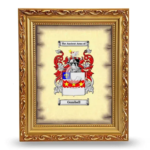 Gumball Coat of Arms Framed - Gold