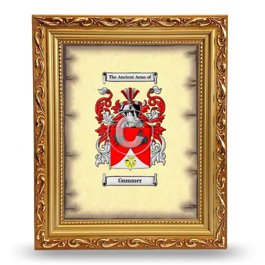 Gummer Coat of Arms Framed - Gold