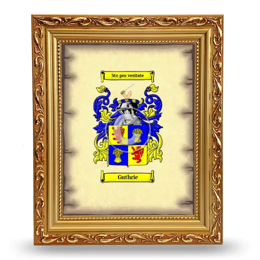 Guthrie Coat of Arms Framed - Gold