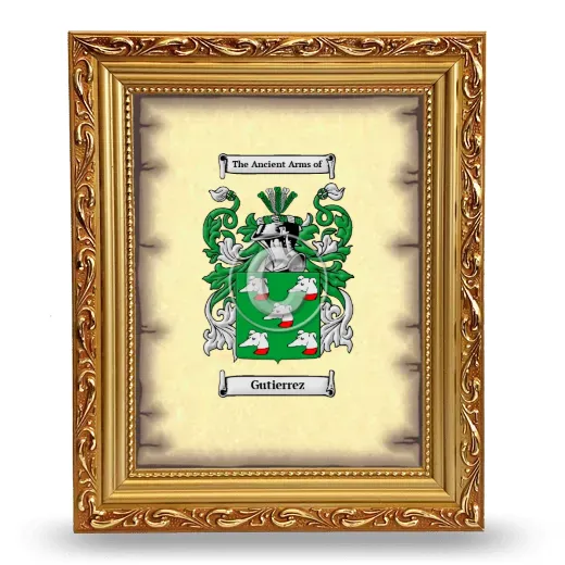 Gutierrez Coat of Arms Framed - Gold