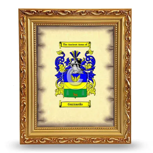 Guzzardo Coat of Arms Framed - Gold