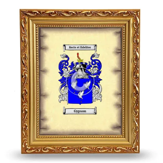 Gypson Coat of Arms Framed - Gold