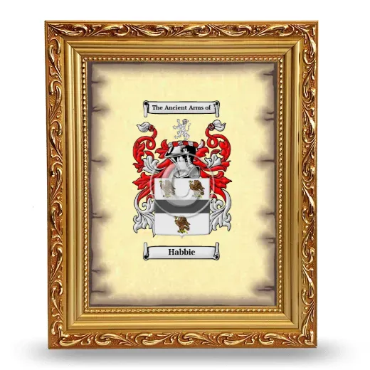 Habbie Coat of Arms Framed - Gold