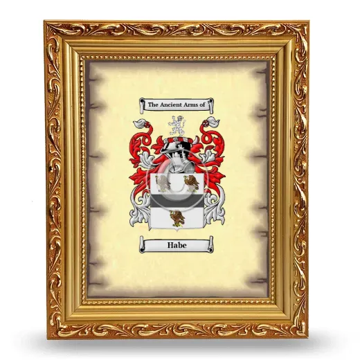 Habe Coat of Arms Framed - Gold