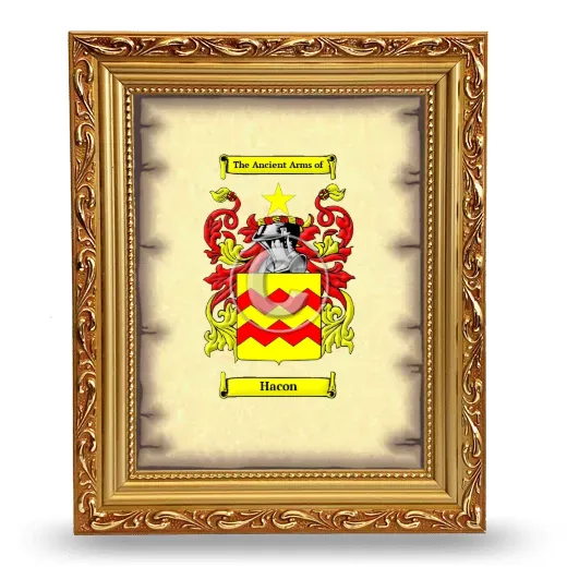 Hacon Coat of Arms Framed - Gold