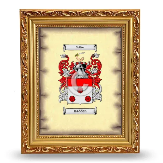 Hadden Coat of Arms Framed - Gold