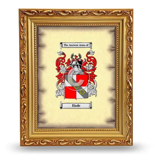Hade Coat of Arms Framed - Gold