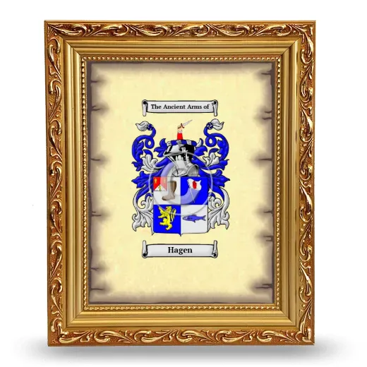 Hagen Coat of Arms Framed - Gold