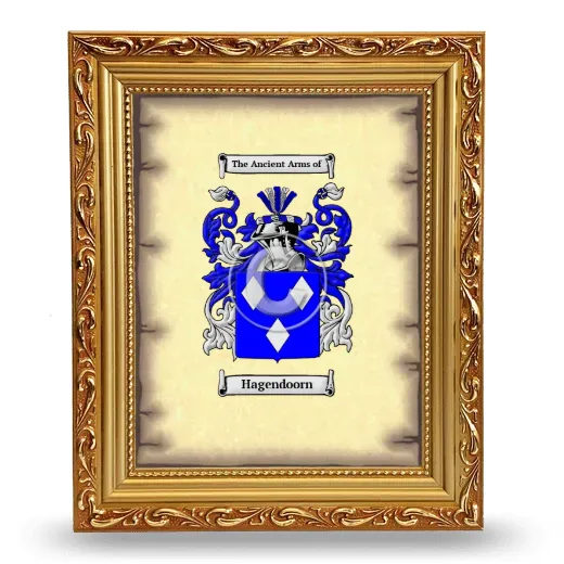 Hagendoorn Coat of Arms Framed - Gold