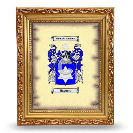 Haggert Coat of Arms Framed - Gold