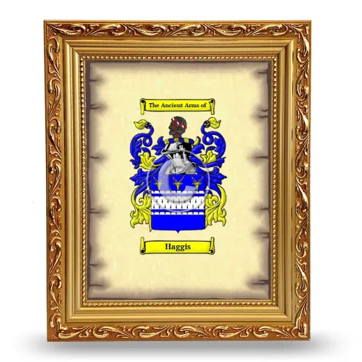 Haggis Coat of Arms Framed - Gold