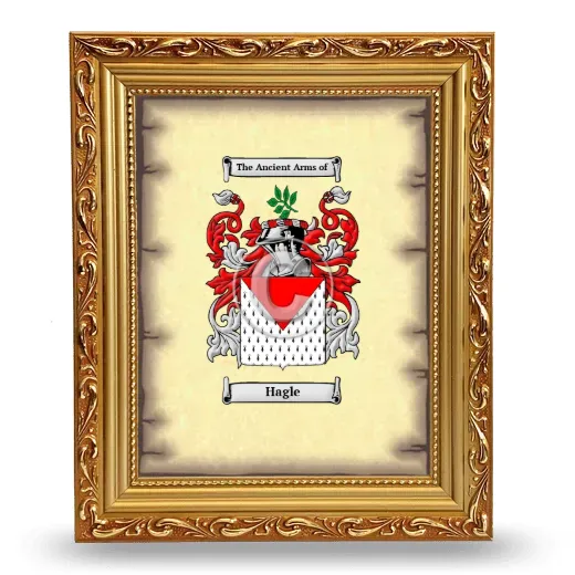 Hagle Coat of Arms Framed - Gold