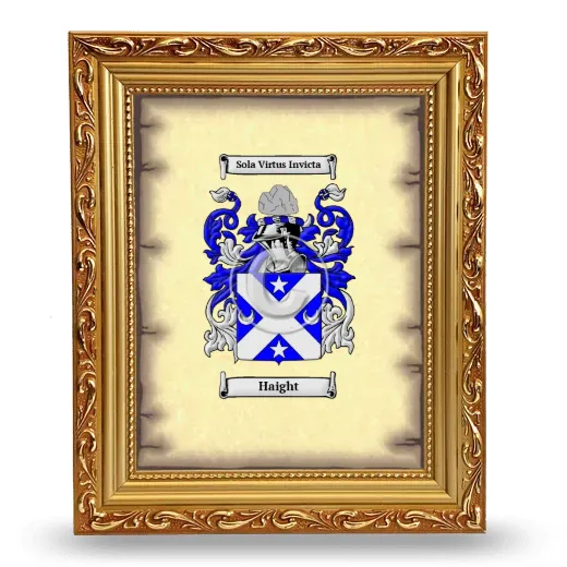 Haight Coat of Arms Framed - Gold