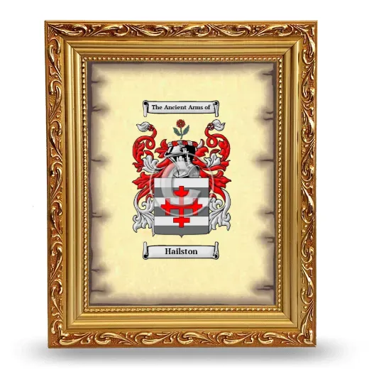 Hailston Coat of Arms Framed - Gold