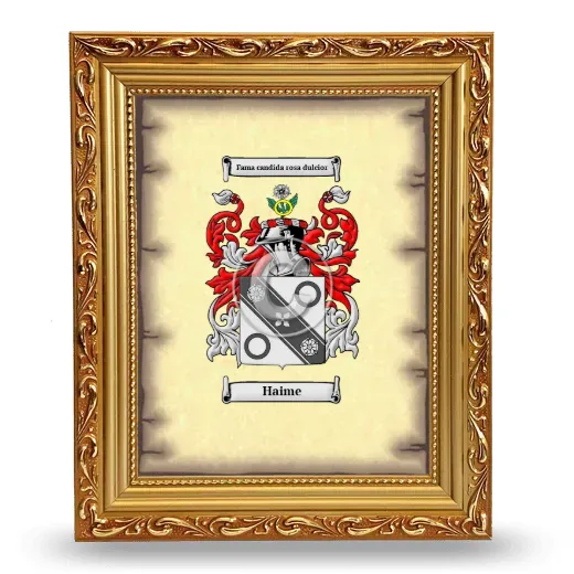 Haime Coat of Arms Framed - Gold