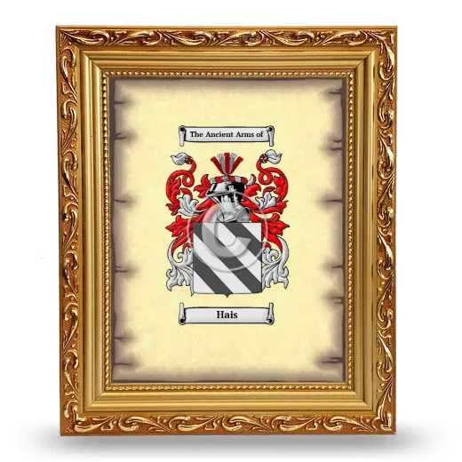Hais Coat of Arms Framed - Gold