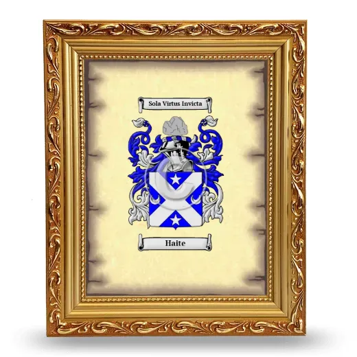 Haite Coat of Arms Framed - Gold